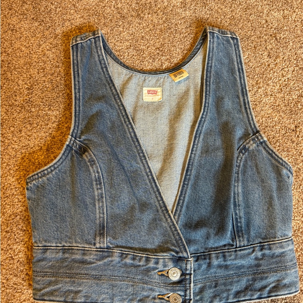 Levi's Blue Denim vest/crop top